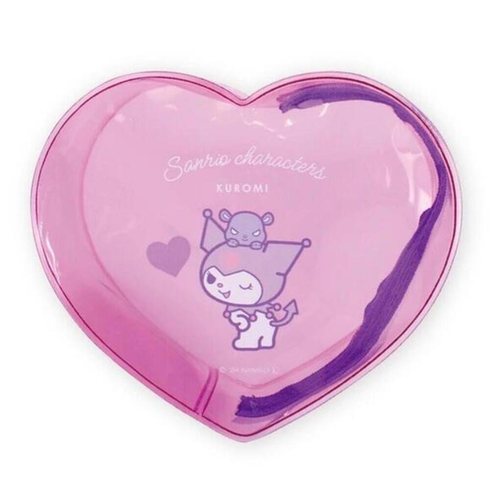 Sanrio Kuromi Heart Shaped Pouch, Translucent Clear Purple Makeup Bag Toiletry